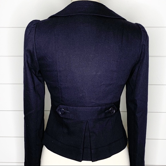 Adorable Nanette Lepore Navy Puff Sleeve Blazer - Picture 8 of 9